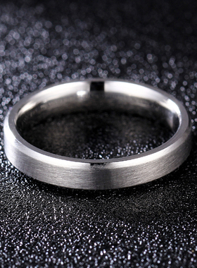 钛钢日韩丁真同款戒指光面尾戒潮