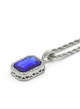 乐队王俊凯同款项链色ins蓝宝石