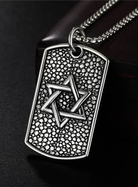 六芒星ins港风吊坠陈伟霆同款