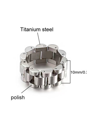 男钛钢港风黄宗泽同款戒指表带潮
