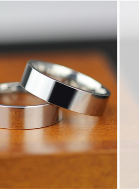 光面钛钢银色闪亮戒指陈立农同款