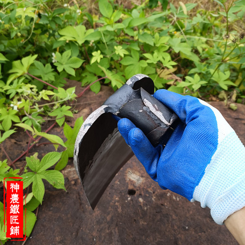 神农铁匠铺草刮锄头户外农具翻地开山除草全钢种菜手工锻打锄头 - 图3