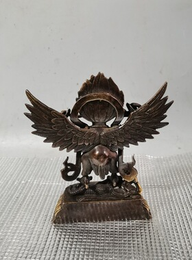 大鹏金翅鸟摆件铜展翅金翅大家居装饰鹏鸟雷震子客厅工艺品礼品