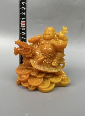 树脂办公室弥勒佛摆件骑龙龟笑佛大肚佛笑口常开酒柜小摆件家居