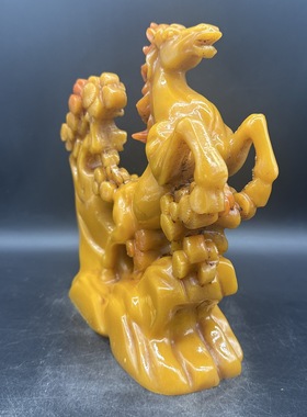 树脂马摆件笔筒马上发财装饰