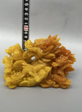 树脂仿寿山九龙戏珠客厅玄关办公室饰品家居摆件