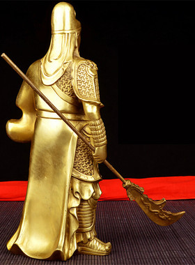 黄铜关二爷关公摆件武圣关羽客厅办公室开业新居中式包邮