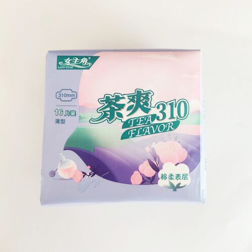 女主角卫生巾茶爽系列棉柔表层薄型5包310mmx16片正品包邮新包装 - 图1