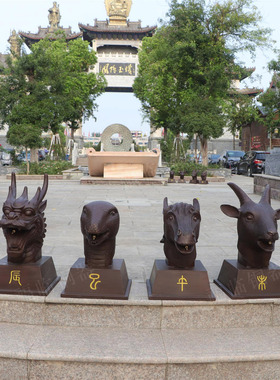 十二生肖兽首一套圆明园兽头黄铜