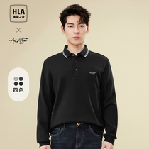 HLA Hailan House Light Business Fashion Series Long sleeves POLO Shirt 2023 Autumn new knitted blouse male