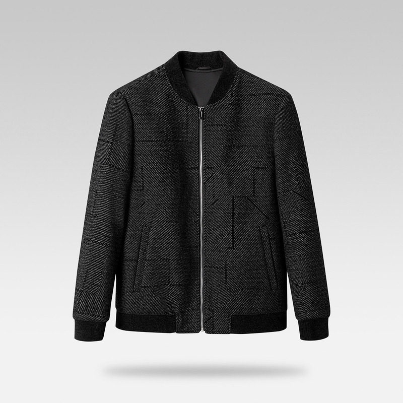 hla /海澜之家黑色棒球领干部夹克 海澜之家夹克