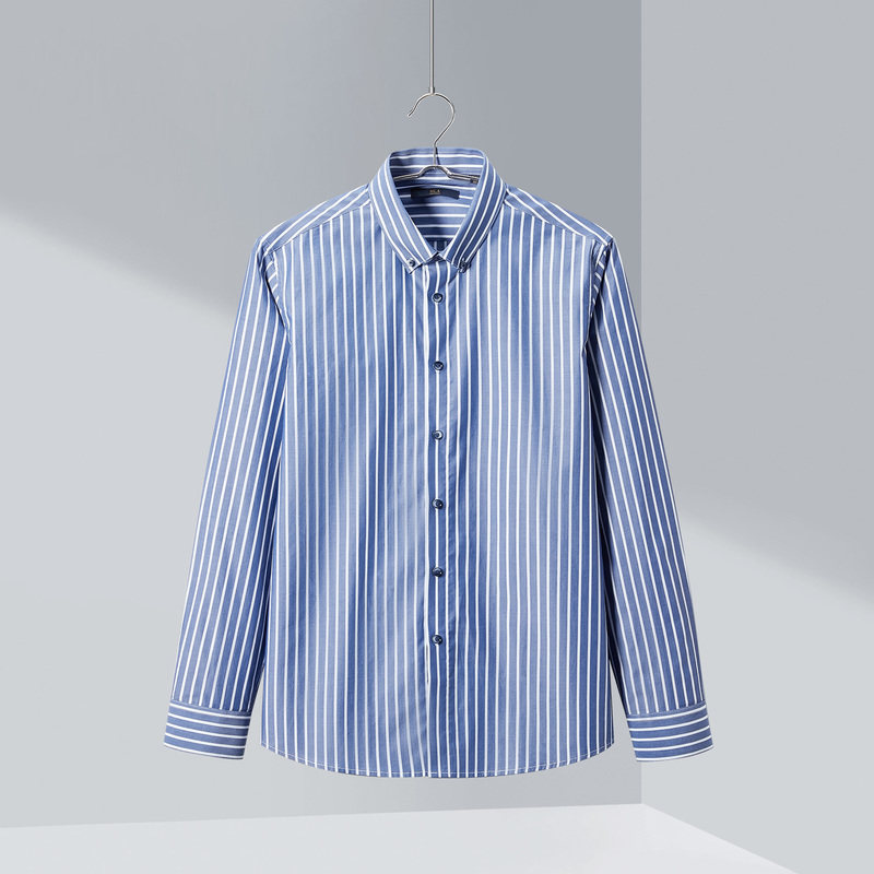 hla /海澜之家舒适条纹长袖男衬衫 海澜之家衬衫