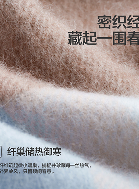 HLA/海澜之家羊毛围巾女士秋冬保暖百搭通勤礼盒装送女友生日礼物