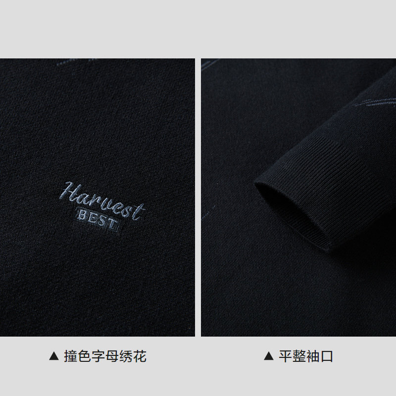 HLA/海澜之家提花刺绣双领针织衫冬季远红外保暖加厚假两件毛衣男,淘宝优惠券,粉丝福利购,淘宝优惠卷
