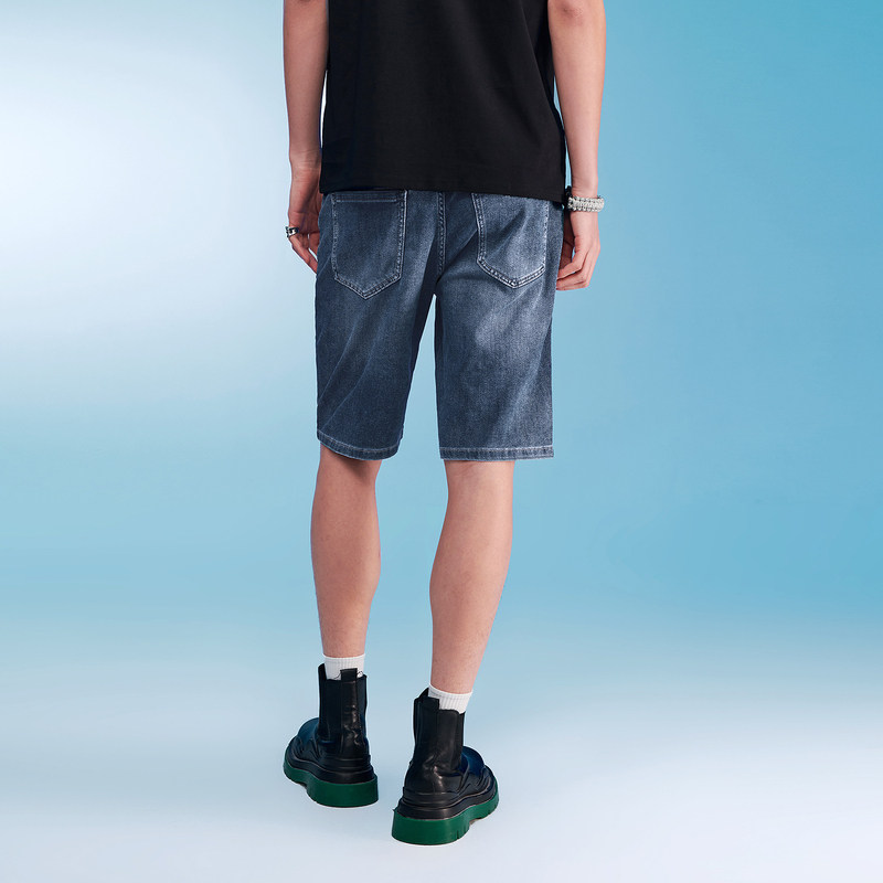 hla /海澜之家中国心牛仔中裤短裤 海澜之家牛仔裤