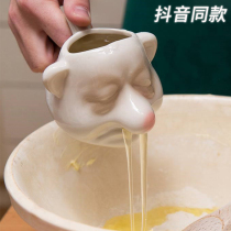 High-end Big Nose Egg White Egg White Separator Nose ceramic face Strange Gift Egg liquid Egg Separation God