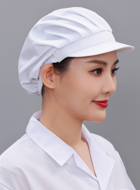 厨房餐厅套头透气工作帽女车间