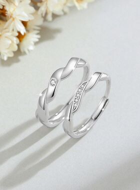 银铭品情侣戒指男女ins足银乌斯