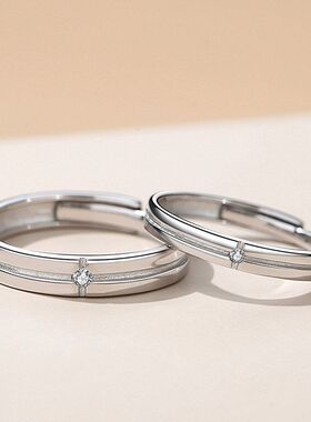 银铭品小众对戒男女简约一生一世