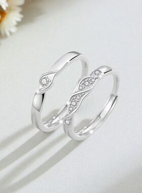 银铭品锆石乌斯百搭时尚925戒环