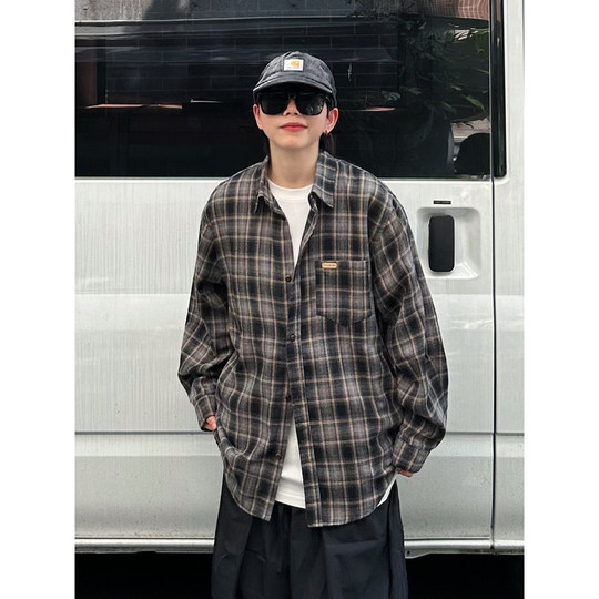 Lapel long sleeve Japanese retro vintage