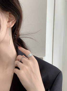 光面时尚个性风开口可调节对戒