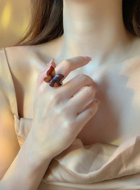 蝴蝶冷淡风ins复古超仙食指戒子