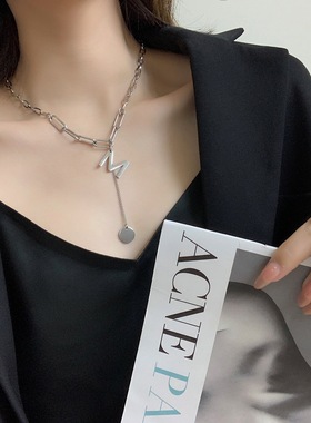 字母钛钢百搭冷淡风配饰毛衣链