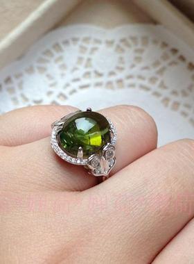 925银锆石碧玺糖果色戒指