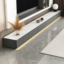 Rock plate TV cabinet tea table combination minimalist modern home small family light lavish minimalist living-room floor TV enclosure