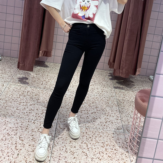 Spring and Autumn Slimming Versatile Stretch Feet Plush Leggings