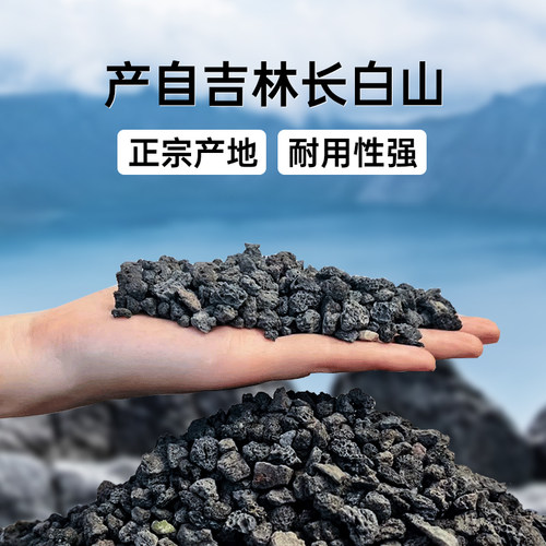 黑色火山石岩颗粒鱼缸造景养花底砂天然兰花铺面专用滤材水草定植 - 图2