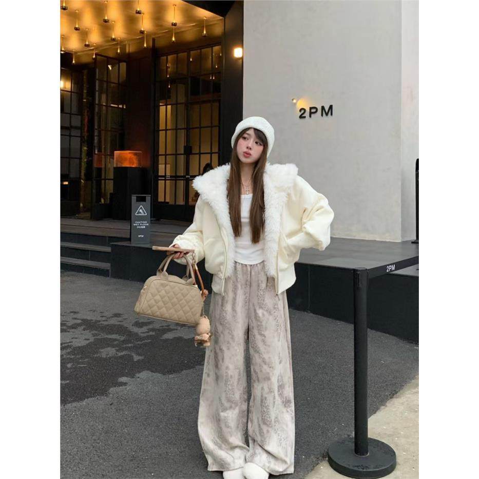 PPHOME美式大毛领加绒连帽卫衣外套女冬季休闲加厚保暖白色短棉衣,淘宝优惠券,粉丝福利购,淘宝优惠卷