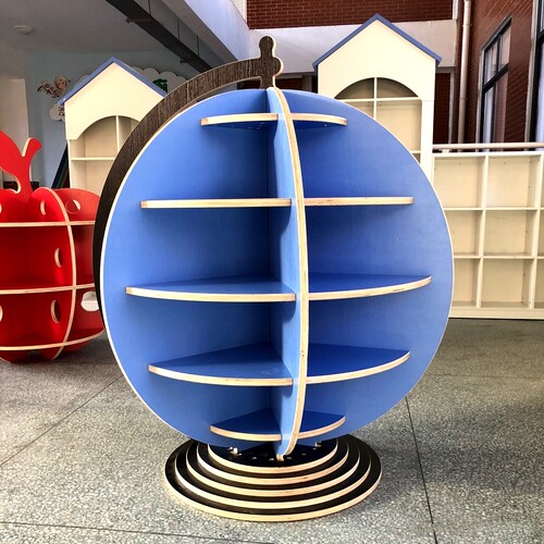 地球仪书架置物架幼儿园学校阅读区书柜图书馆党建活动室展示书架 - 图0