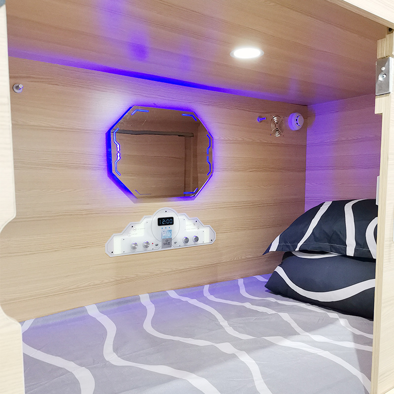 太空舱床上下床酒店水汇青旅宿舍睡眠设备胶囊酒店木质床 休息舱 - 图0