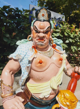 哼哈二将门神摆件仿古雕塑陶瓷金刚菩萨佛像家居装饰乔迁高档75cm