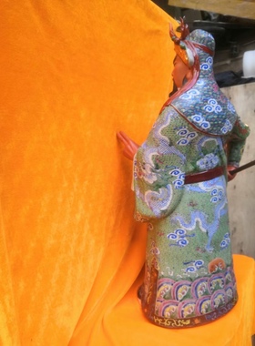 景德镇手绘古典粉彩艺术关公瓷像成色好彩关羽神像三国关公像高60