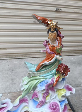 景德镇陶瓷器嫦娥奔月仙子神像月亮仙女家居装饰品雕塑像摆件38cm