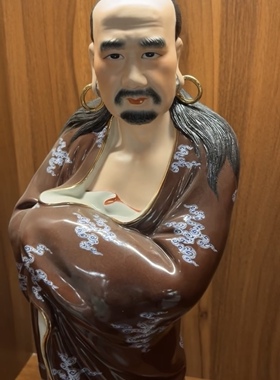 名家雕塑陶瓷达摩祖师佛像人物装饰工艺品玄关家居禅意摆件收藏60