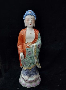 景德镇陶瓷器阿弥陀佛雕像西方三圣释迦摩尼神像供奉佛像高60厘米