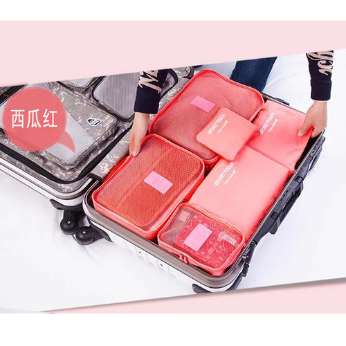韩式旅行行李箱收纳袋套装多功能衣物鞋子分类收纳包六件套整理袋 - 图2