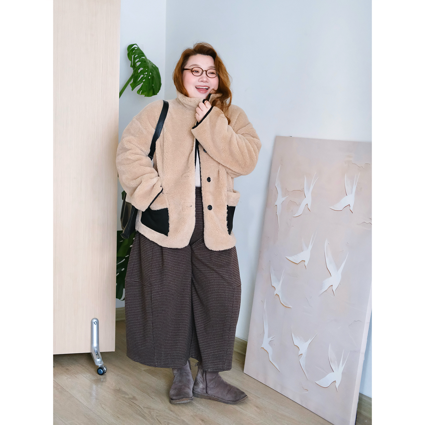 zooobaby11/24韩系简约复古立领拉链仿皮毛一体外套女显瘦上衣,淘宝优惠券,粉丝福利购,淘宝优惠卷