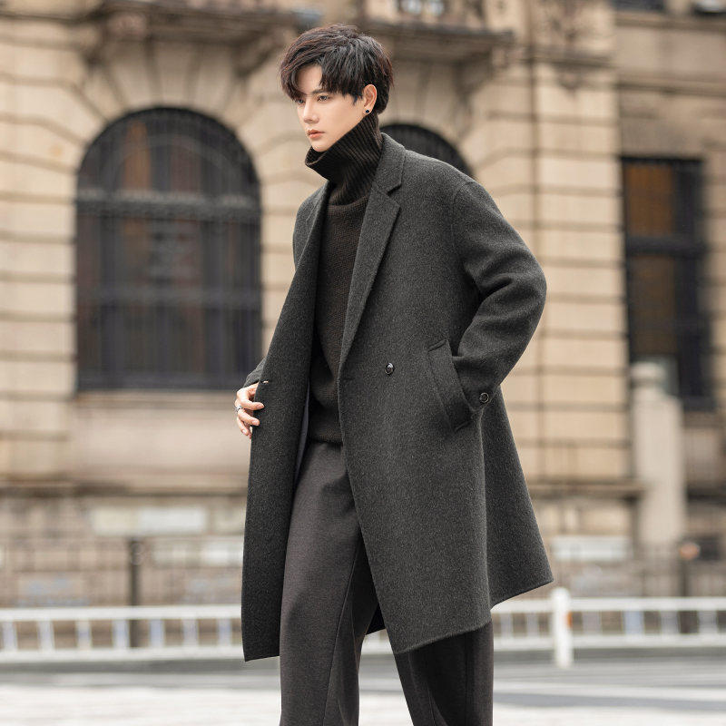 双面绒羊毛大衣男士2025新款秋冬季加厚中长款风衣呢子外套高级感,淘宝优惠券,粉丝福利购,淘宝优惠卷