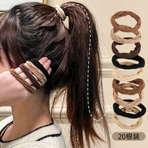 High elastic durable hair head rope 2022 double parquet color hair ring rubber band Scalp Sleeve Temperament Black Hair Rope