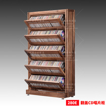 Classic 280E Jazz Rack Aristocratic Quality Acoustic Door Flip Style Record CD Cabinet Black Walnuts Wood Sound Elemental Wood