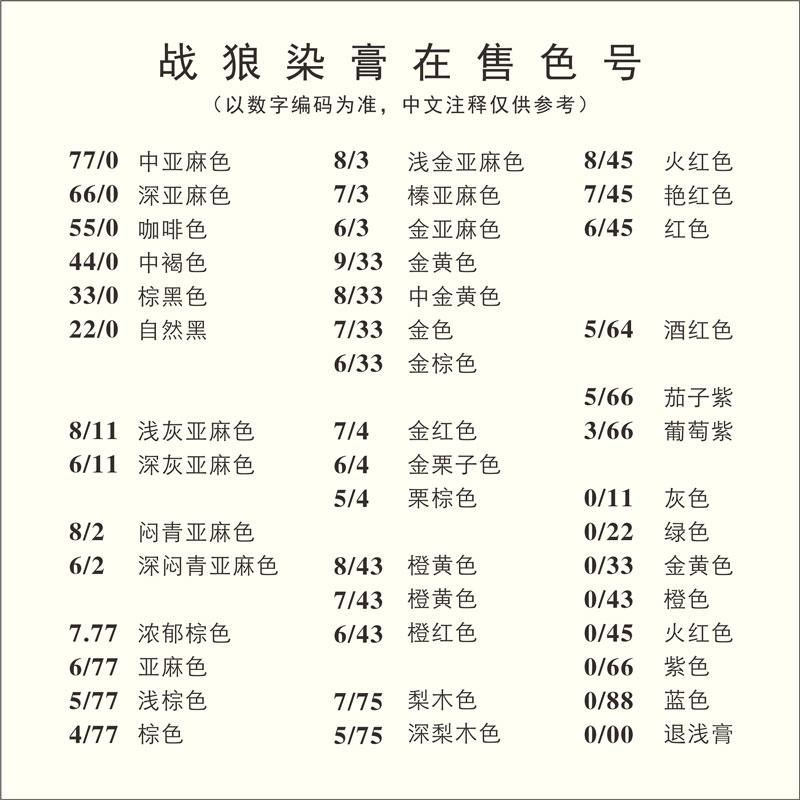 战狼染膏发廊专用单只色膏气味清香理发店批发染发膏颜色正上色好