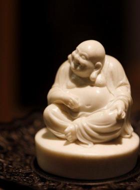 鹿角原创笑弥勒摆件茶桌茶台摆件功夫茶具配件摆设禅意茶宠摆件