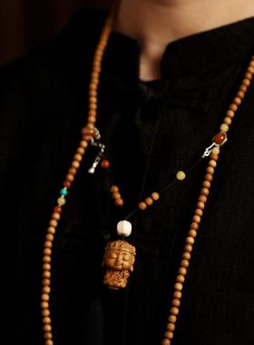 老山檀香八大守护佛项链 手串木简约盘玩文玩念珠送礼