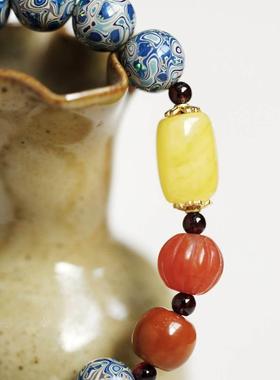 大漆若颜10mm 14颗 木简约盘玩文玩念珠送礼饰品