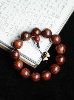 海黄沉水级紫油梨顺纹老料手串木质男简约精致盘玩文玩送礼饰品